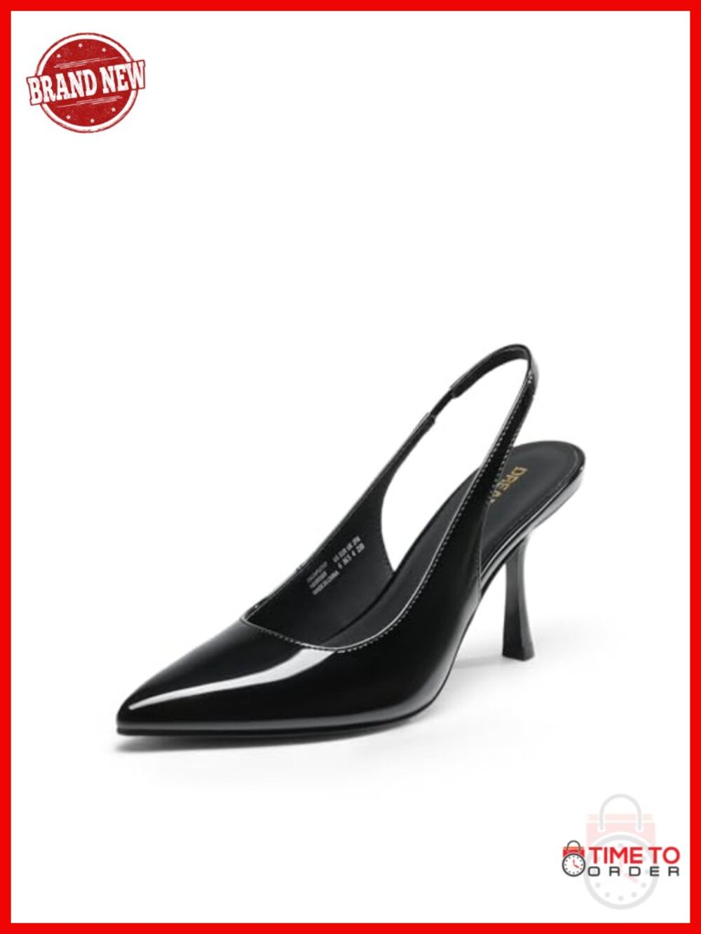 Women's Slingback Pointed Toe Stiletto Heels Pumps Faux Leather